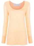Gloria Coelho scoop-neck long-sleeve top - Orange
