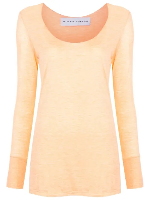 Gloria Coelho scoop-neck long-sleeve top