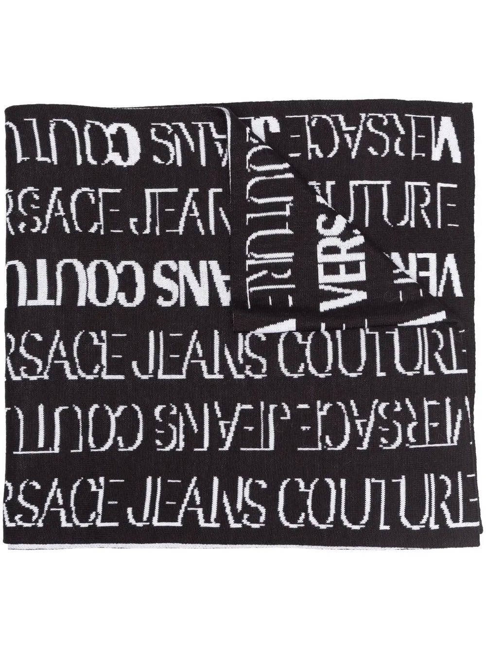 

Versace Jeans Couture two-tone logo-intarsia scarf - Black