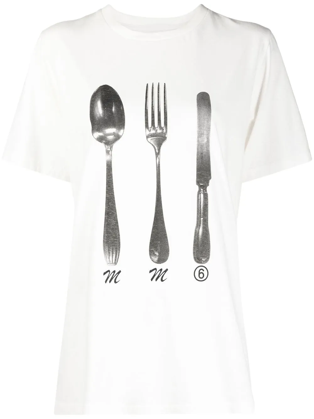 

MM6 Maison Margiela playera con logo estampado - Blanco