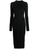 The Attico open-back knitted midi dress - Black