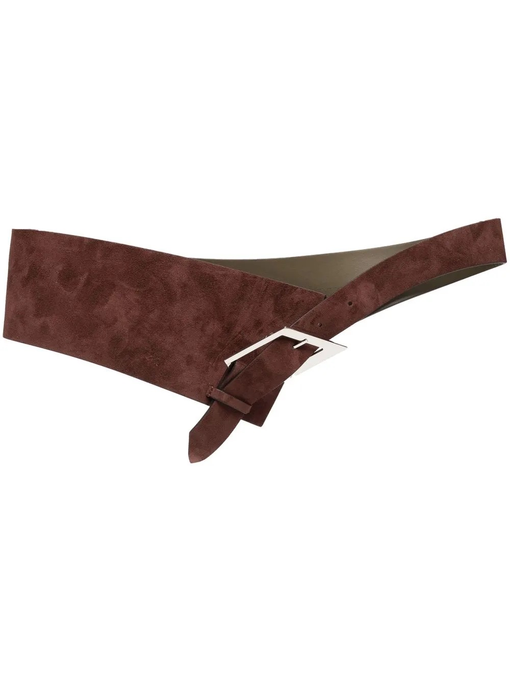 

The Attico buckle-fastening suede belt - Brown