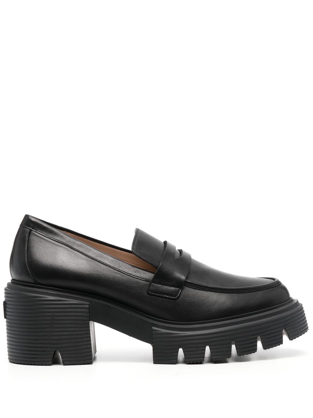 chunky-sole leather loafers