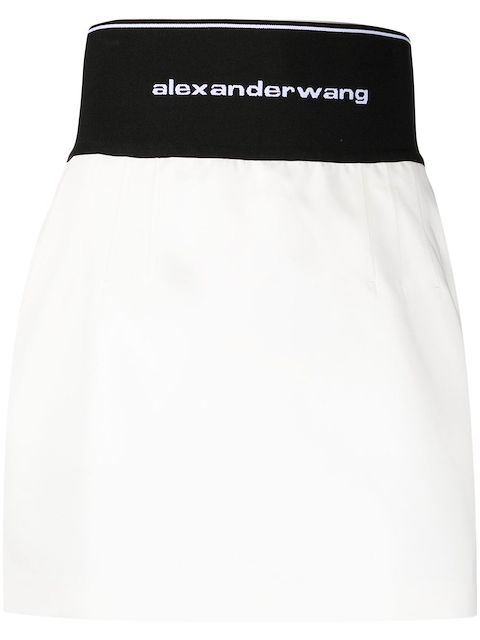 Alexander Wang logo-waistband A-line miniskirt