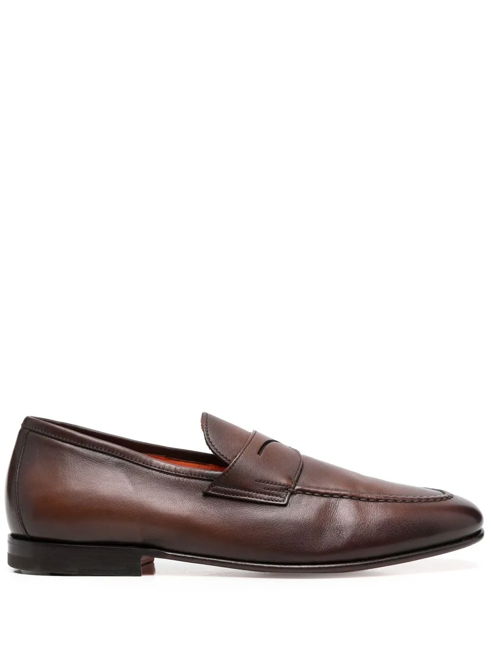 

Santoni Penny leather loafers - Brown