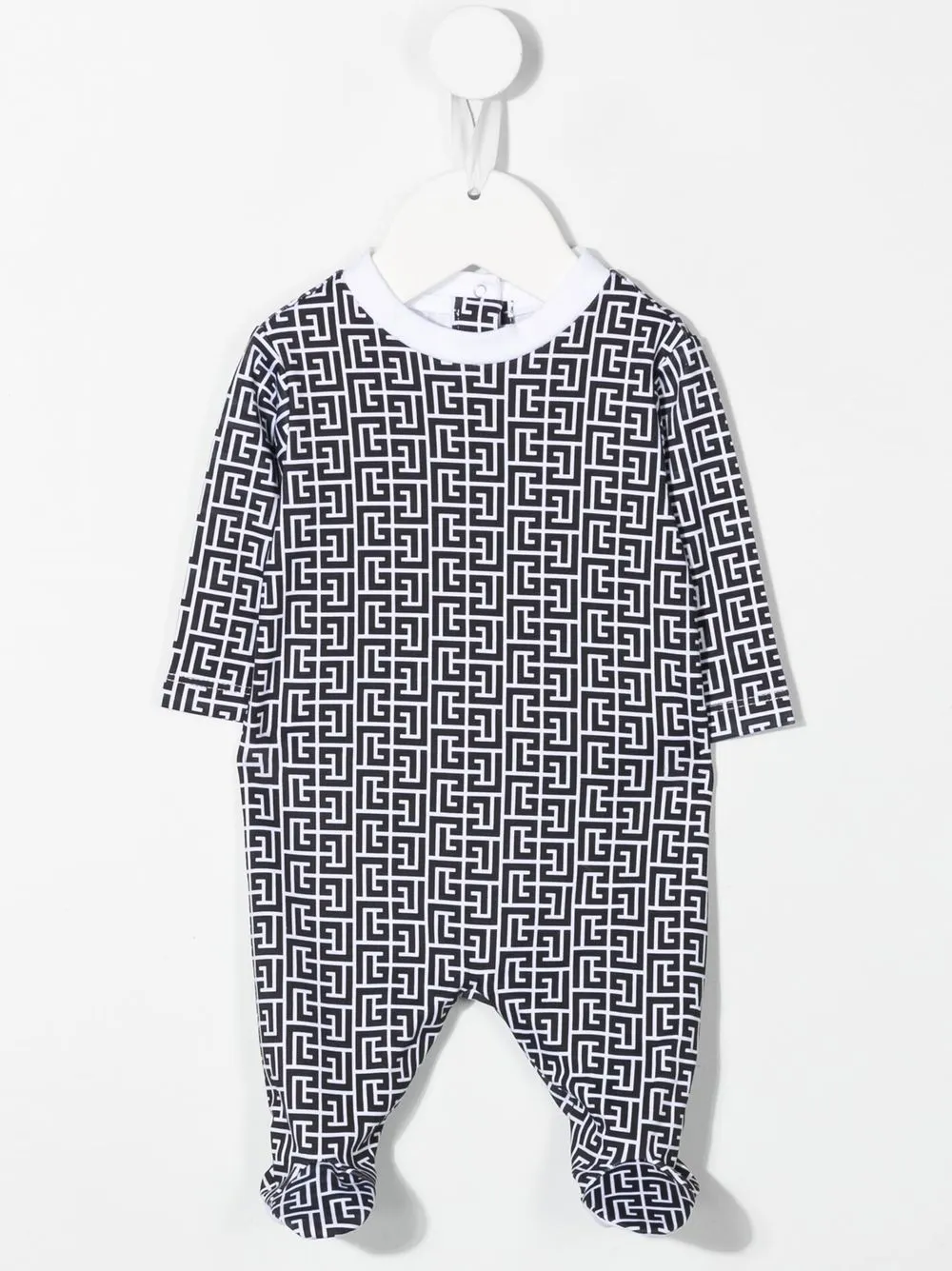 Balmain Kids Romper set met monogramprint - Zwart
