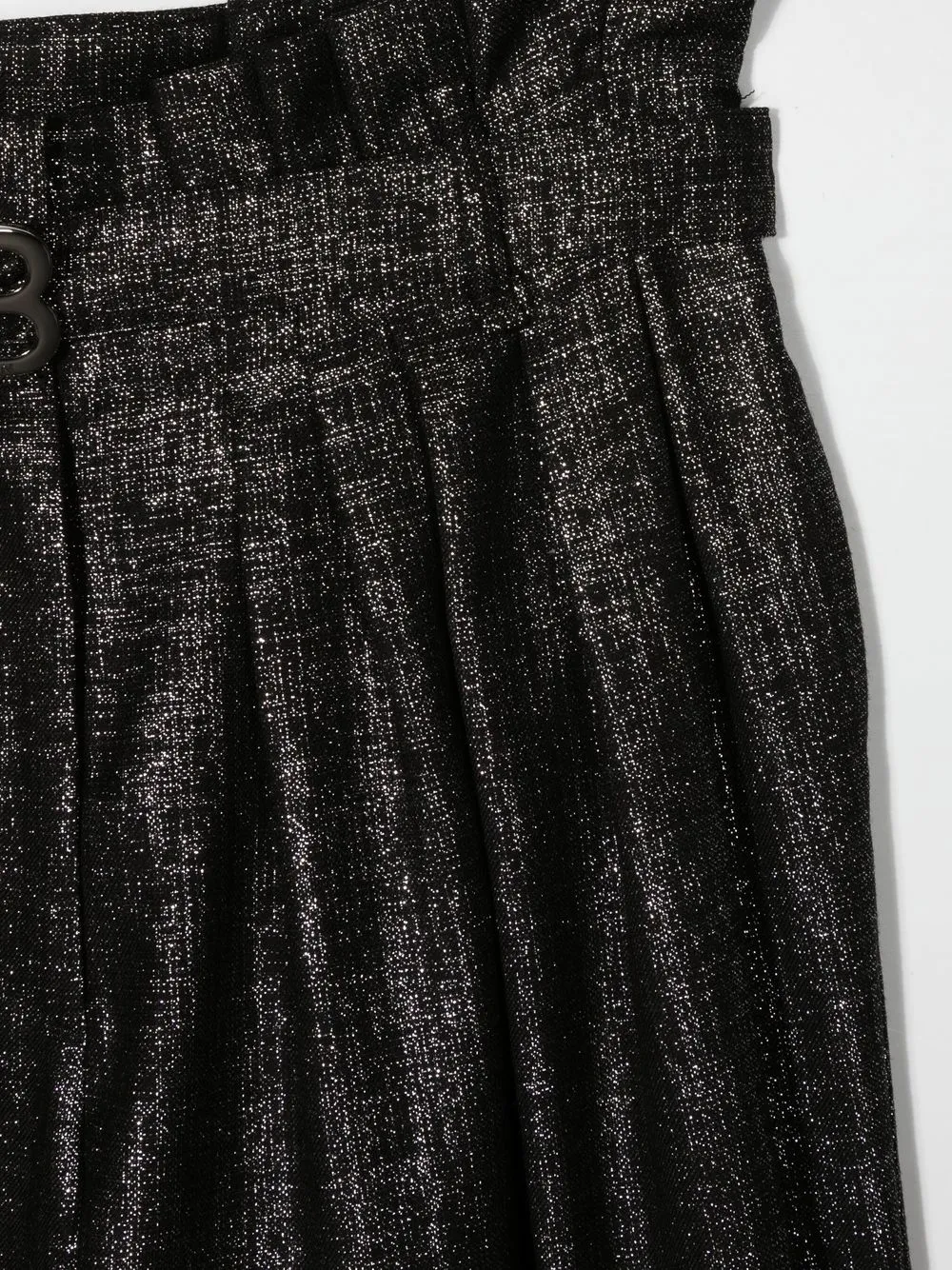  Balmain Kids Hose Im Metallic Look Mit Gürtel   Schwarz 