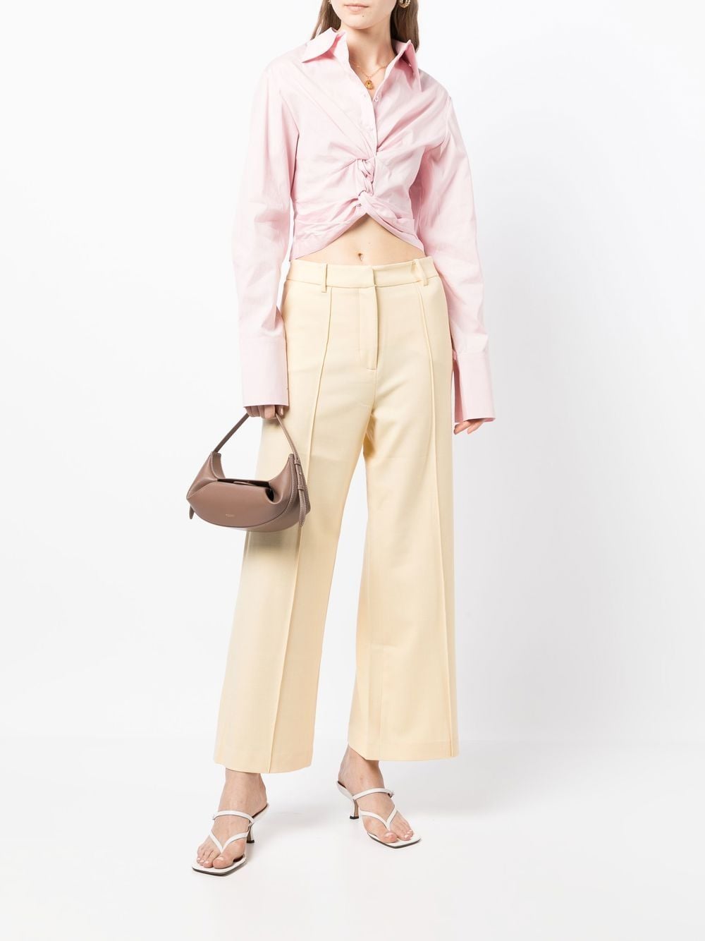 Anna Quan twisted-detail Cropped Shirt - Farfetch