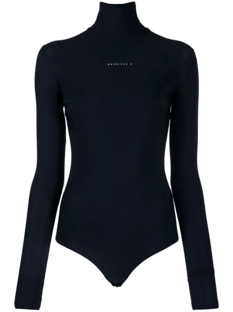 MM6 Maison Margiela logo-print high-neck bodysuit