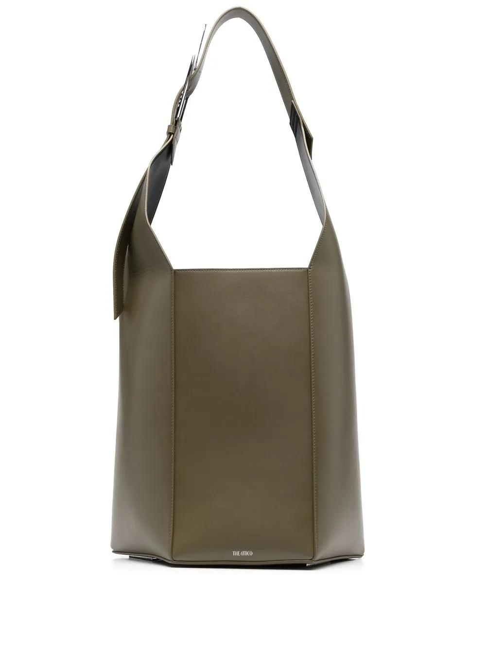 

The Attico logo-lettering leather tote bag - Green