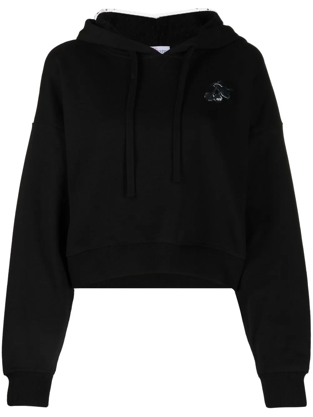 

RED Valentino logo-embroidered drawstring hoodie - Black