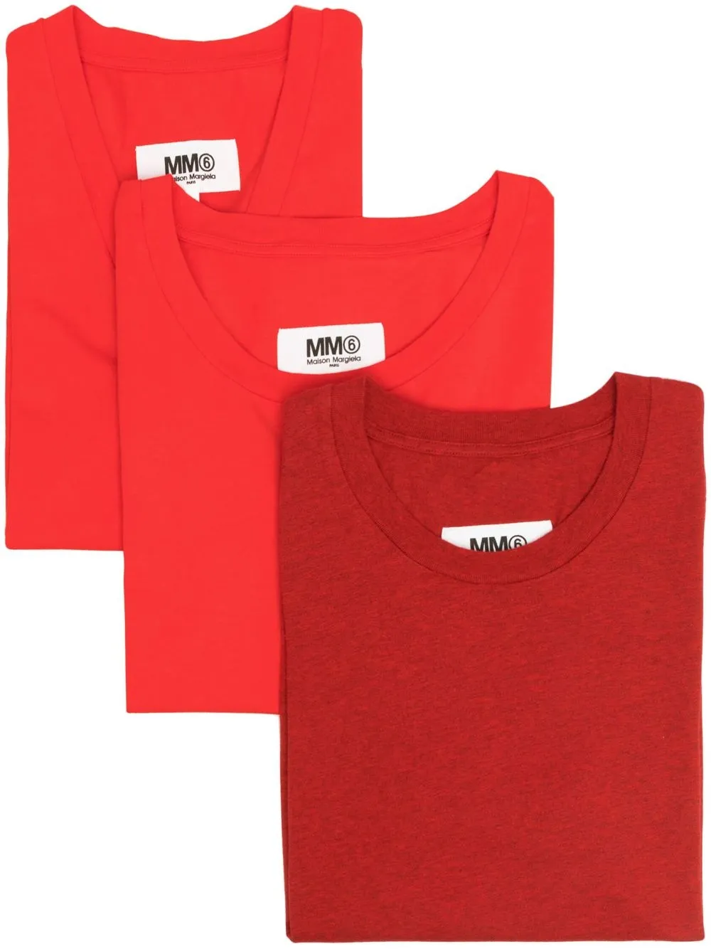 

MM6 Maison Margiela three-pack short-sleeved T-shirts - Red