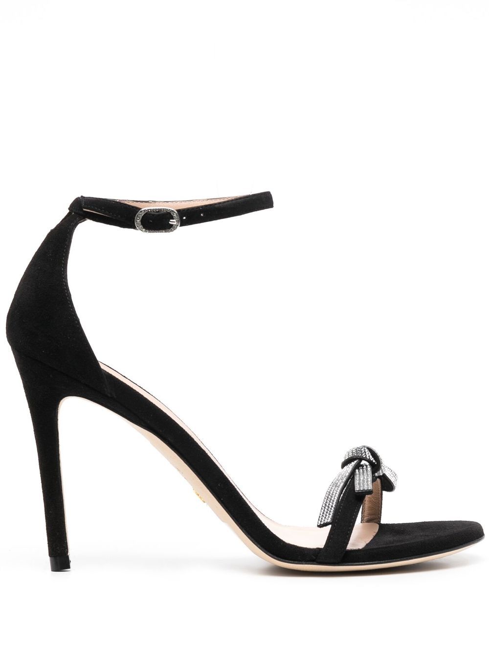 

Stuart Weitzman sandalias con moño de cristal y tacón stiletto - Negro