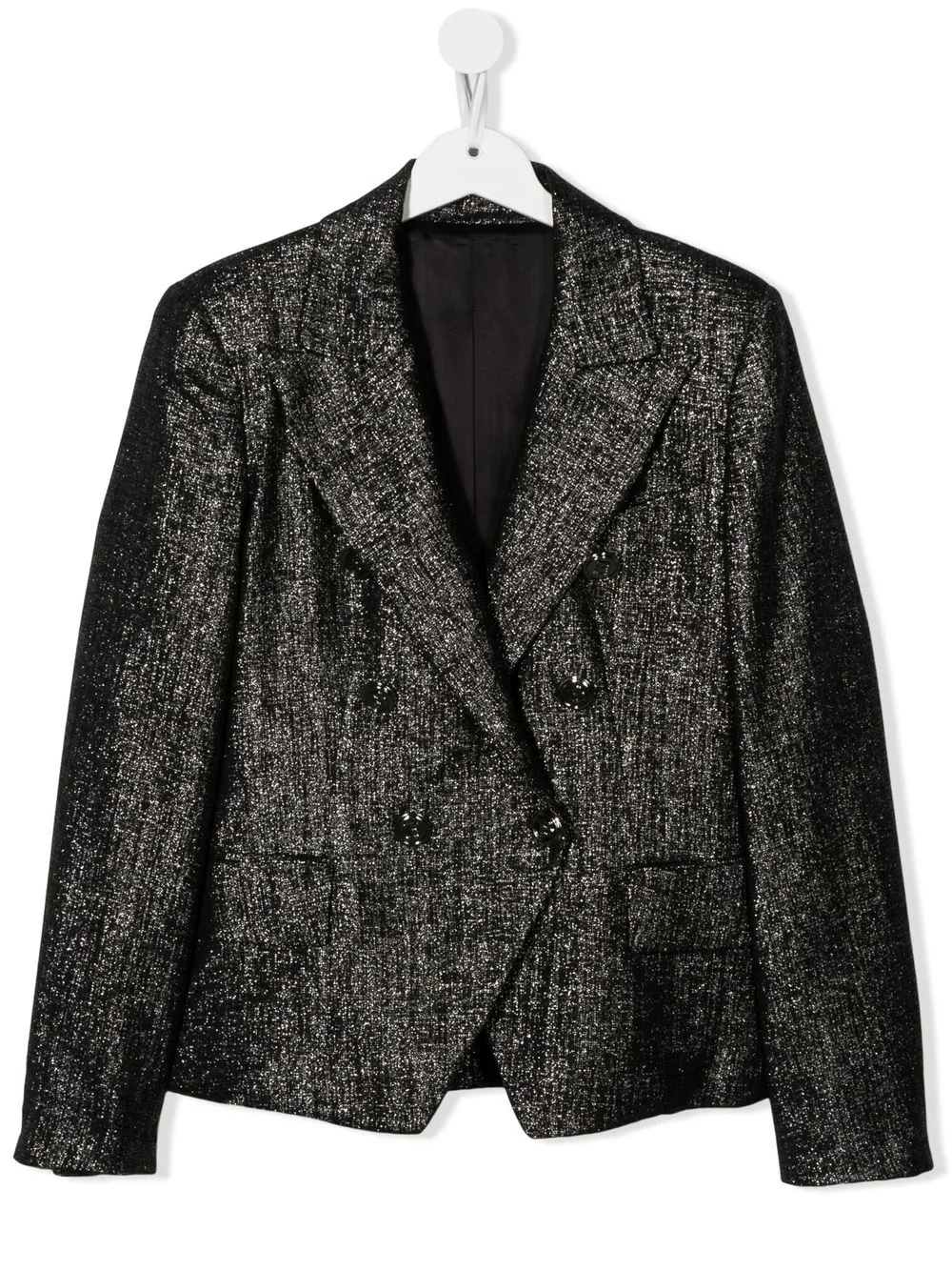 

Balmain Kids blazer con acabado metalizado - Negro