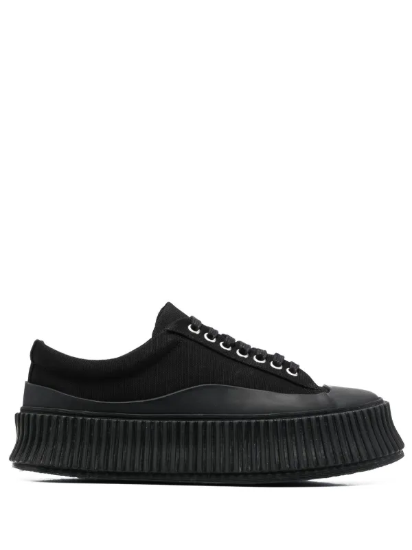 ファッションの Jil Sander low-top lace-up Sneakers | Black | FARFETCH 靴