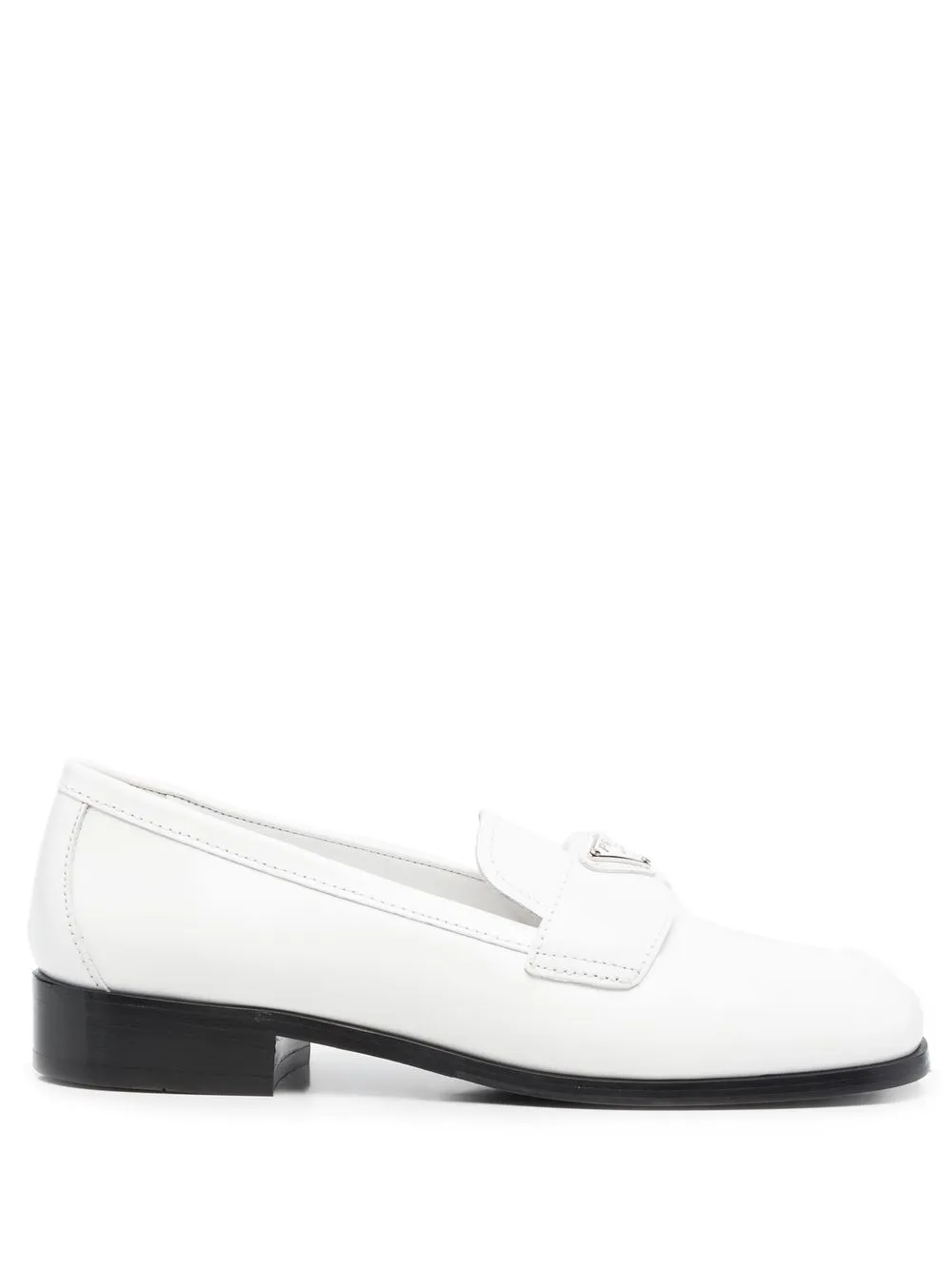 logo-plaque leather loafers