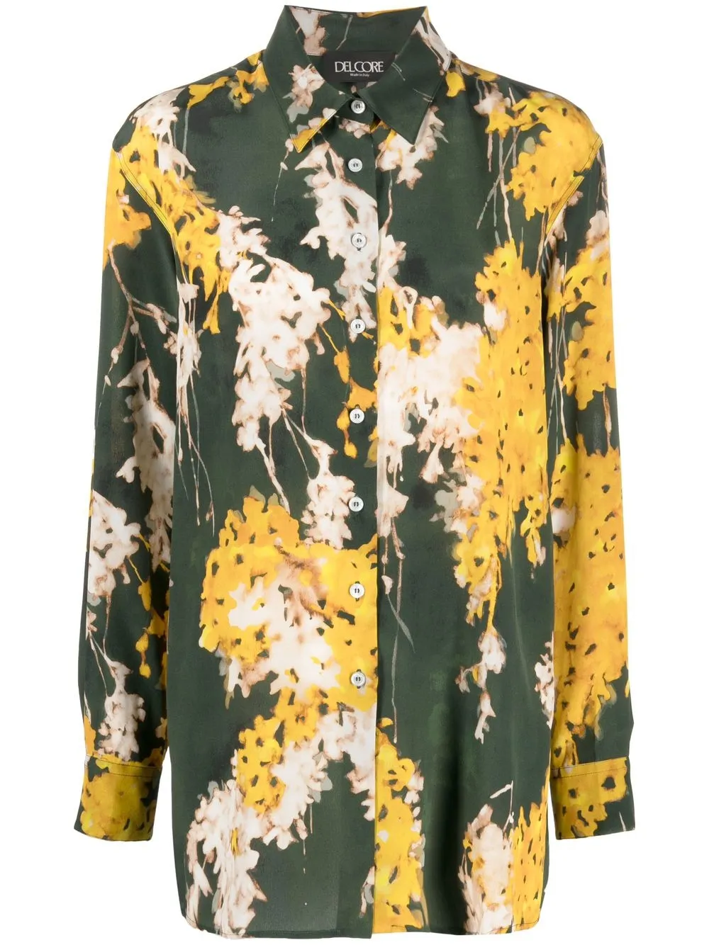 

Del Core floral-print silk shirt - Green