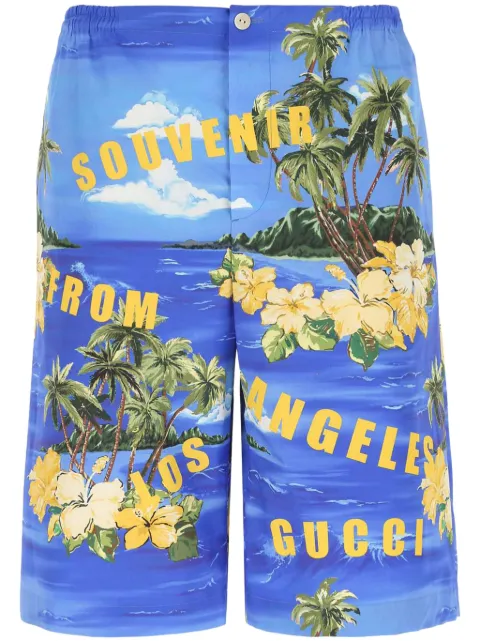 Gucci graphic-print high-waisted shorts