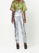 Gucci pantalones rectos con acabado metalizado