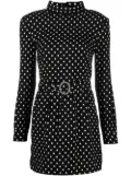 Saint Laurent belted polka-dot minidress - Black