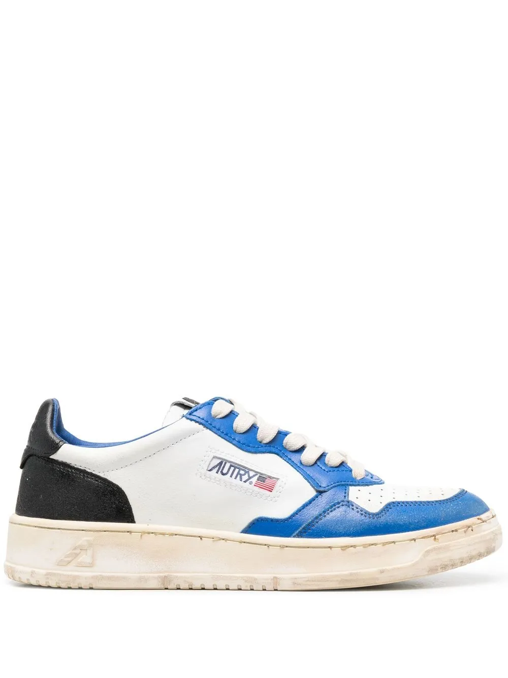 

Autry colour-block distressed-finish sneakers - White