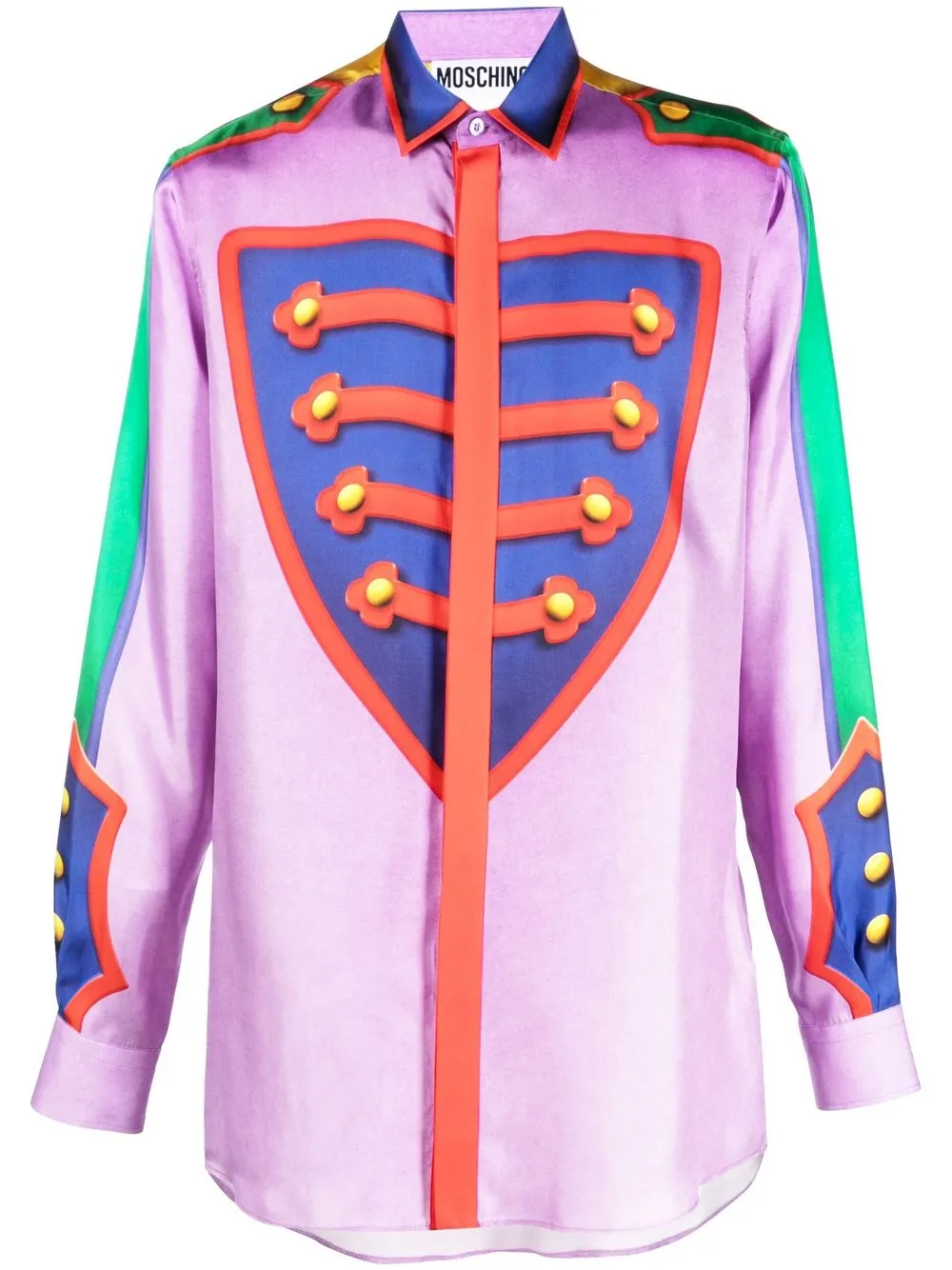 

Moschino graphic-print silk shirt - Purple