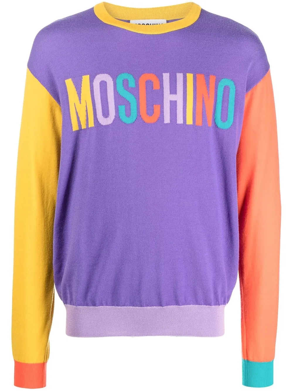 

Moschino suéter tejido con diseño color block - Morado