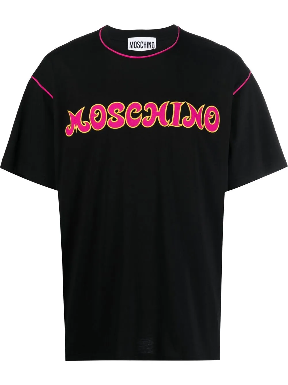 

Moschino playera con logo bordado - Negro