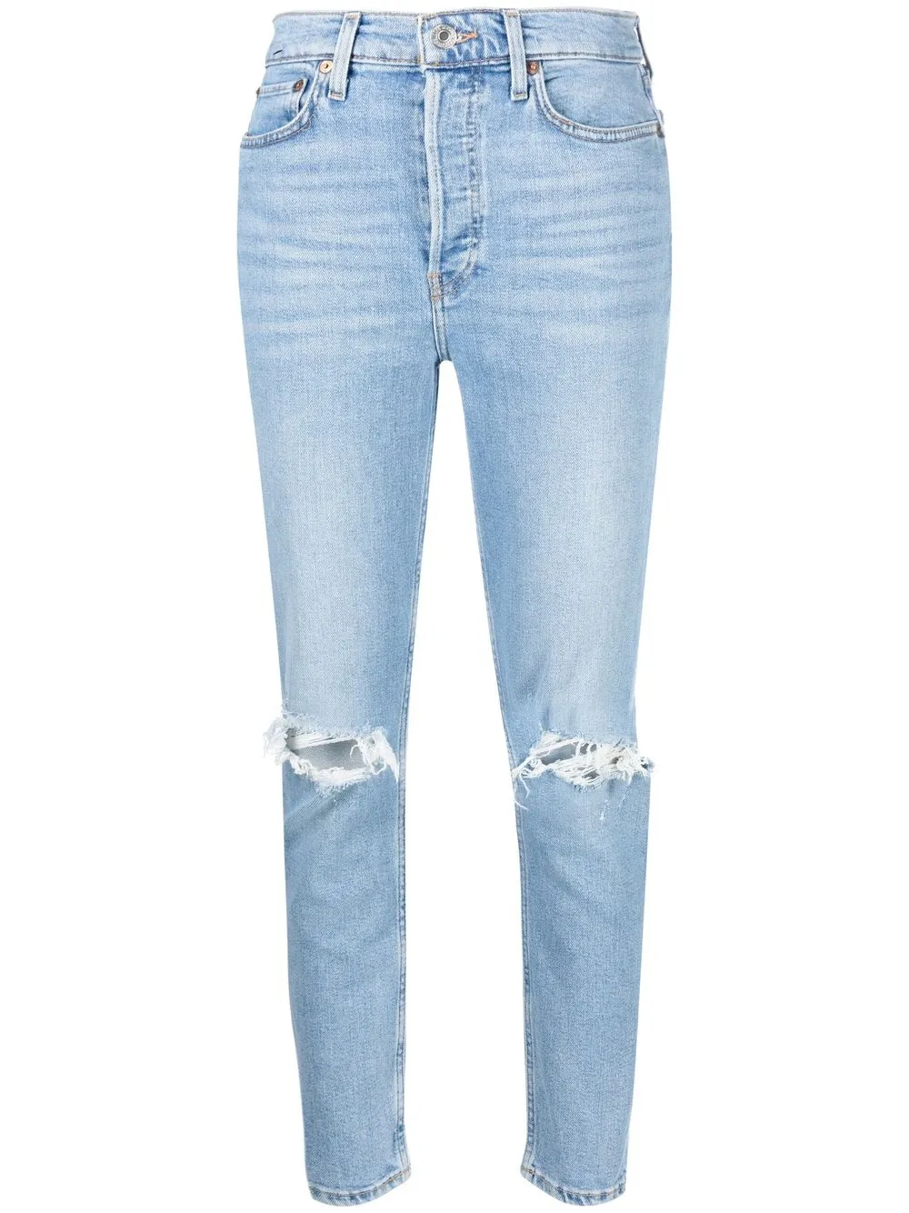 

RE/DONE skinny jeans con detalles rasgados - Azul