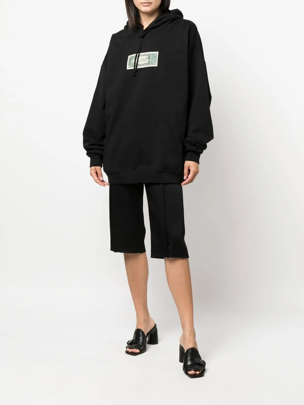 Shop Vetements Long Sleeve Hoodie In Black