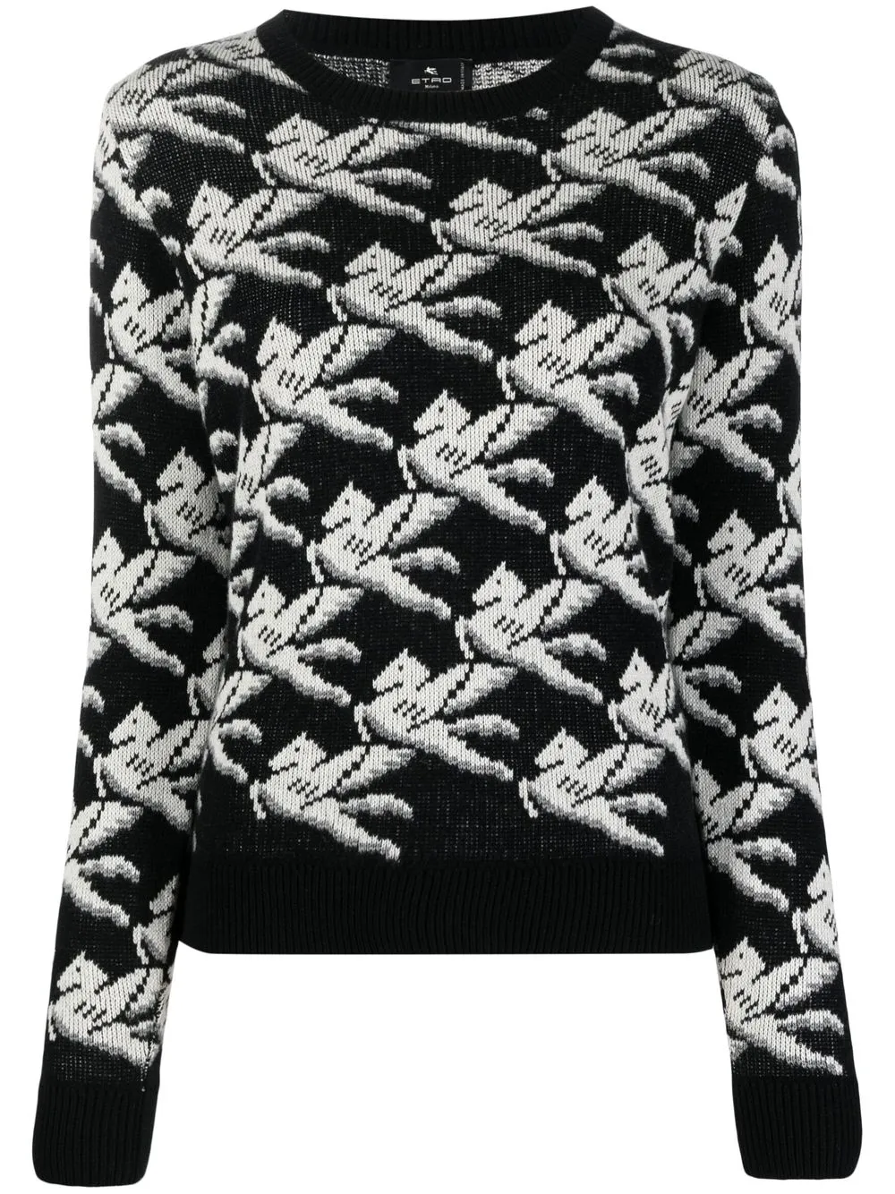 

ETRO intarsia-knit motif jumper - Black