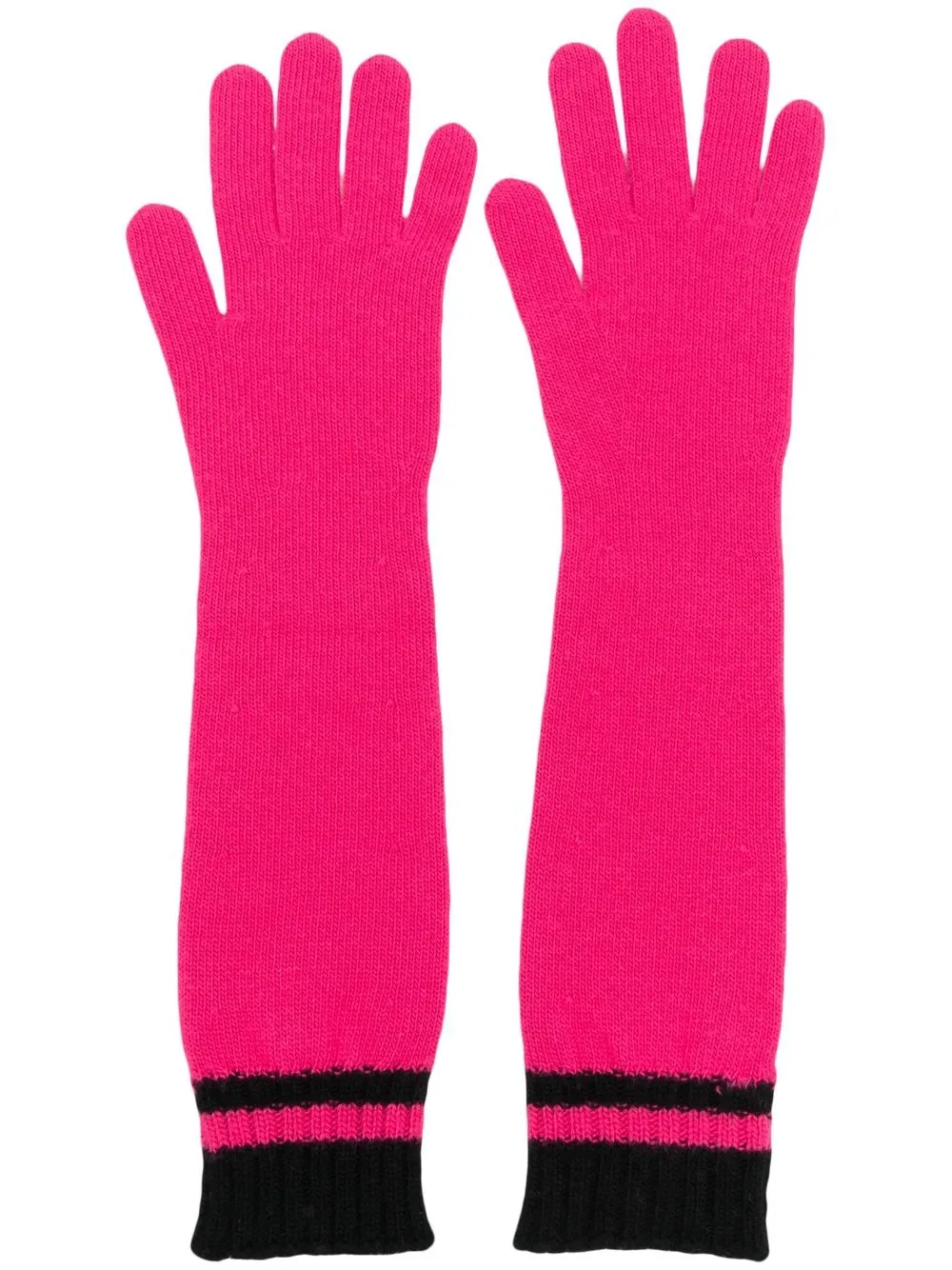 

Alberta Ferretti guantes largos tejido de canalé - Rosado