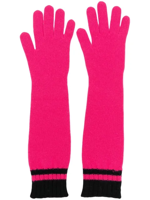 Alberta Ferretti ribbed-knit long-length gloves