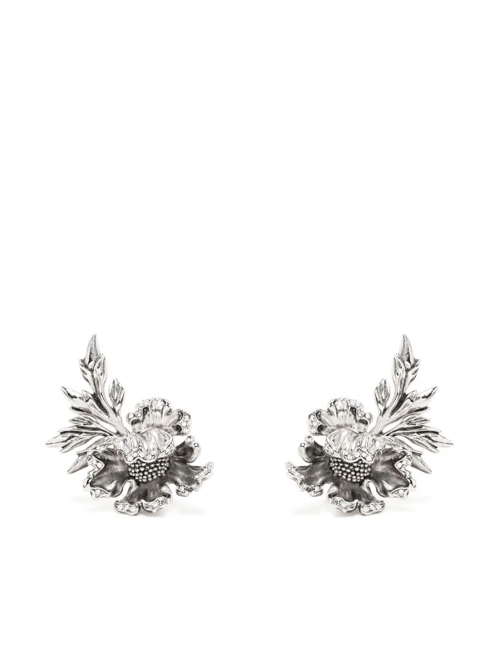 

Alberta Ferretti aretes de clip en forma de flor - Plateado