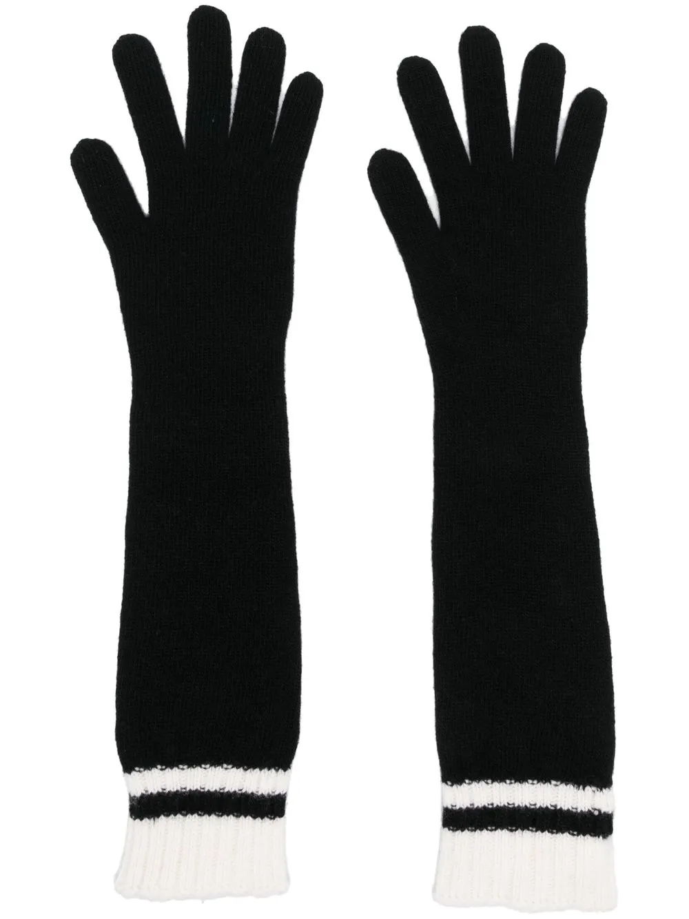 

Alberta Ferretti guantes largos tejido de canalé - Negro