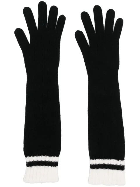 Alberta Ferretti ribbed-knit long-length gloves