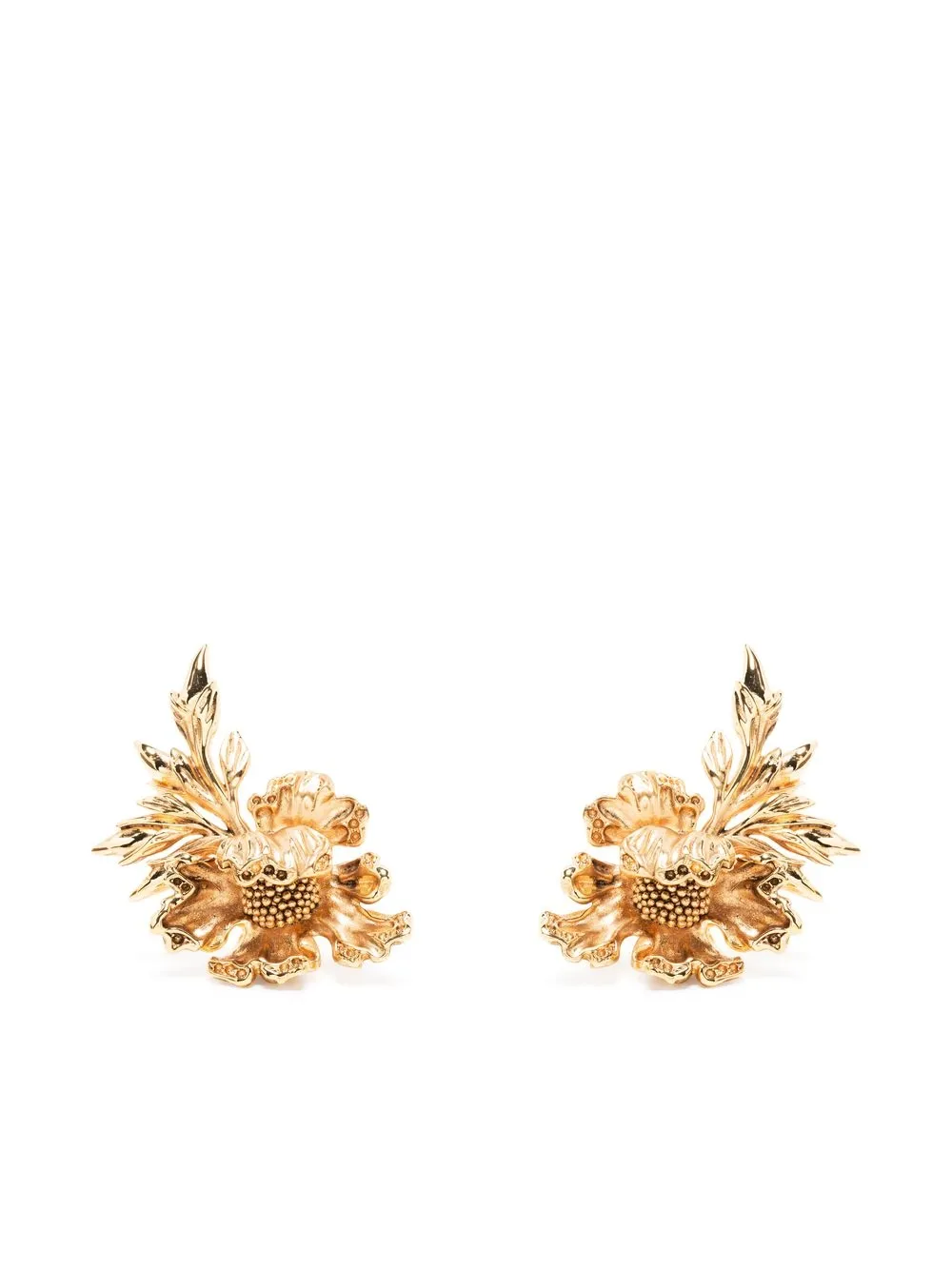 

Alberta Ferretti aretes de clip con motivo floral - Dorado