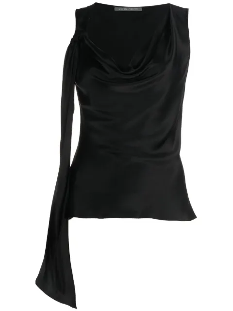 Alberta Ferretti draped cowl-neck sleeveless top