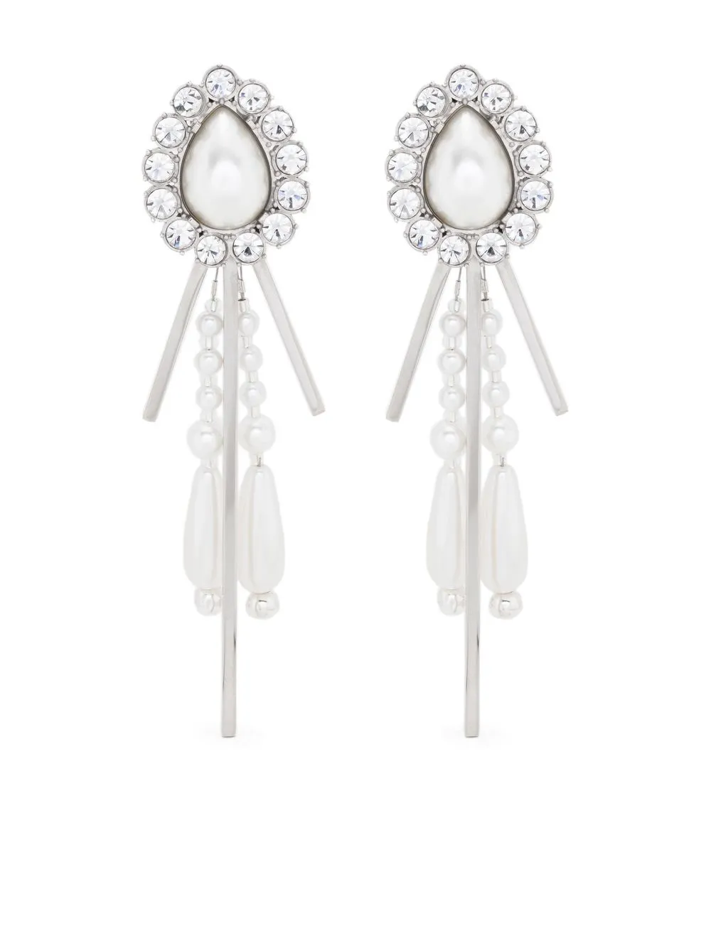 

Alberta Ferretti aretes con dije de perla - Plateado