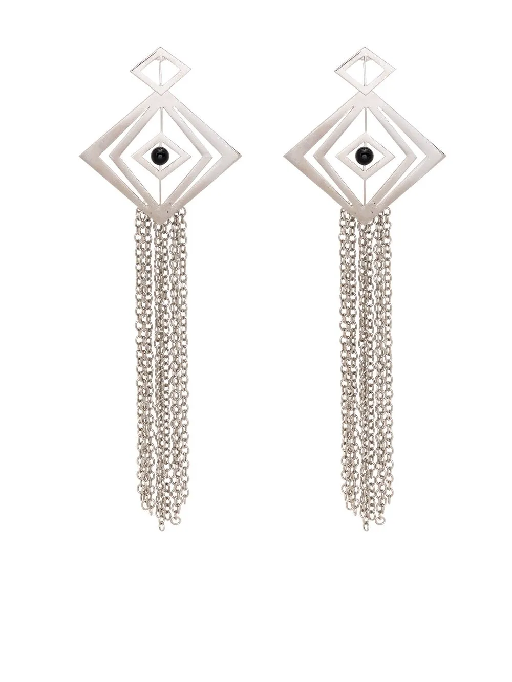 

Alberta Ferretti stone-embellished drop earrings - Silver