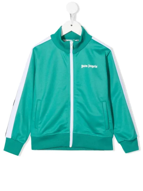 Palm Angels Kids logo-print zipped track jacket 