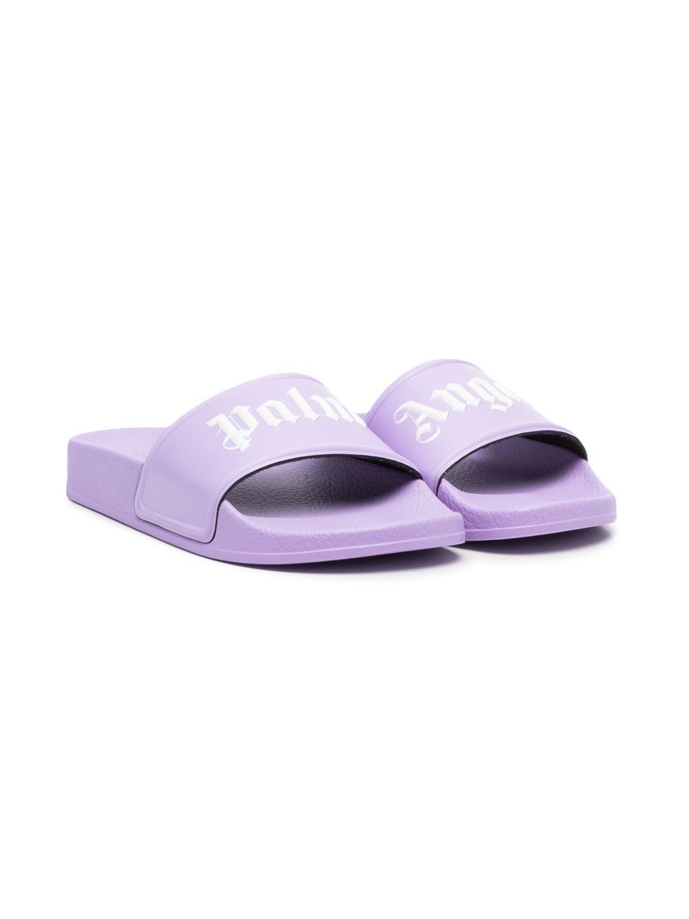 Palm Angels Kids logo-print open-toe sliders - Purple