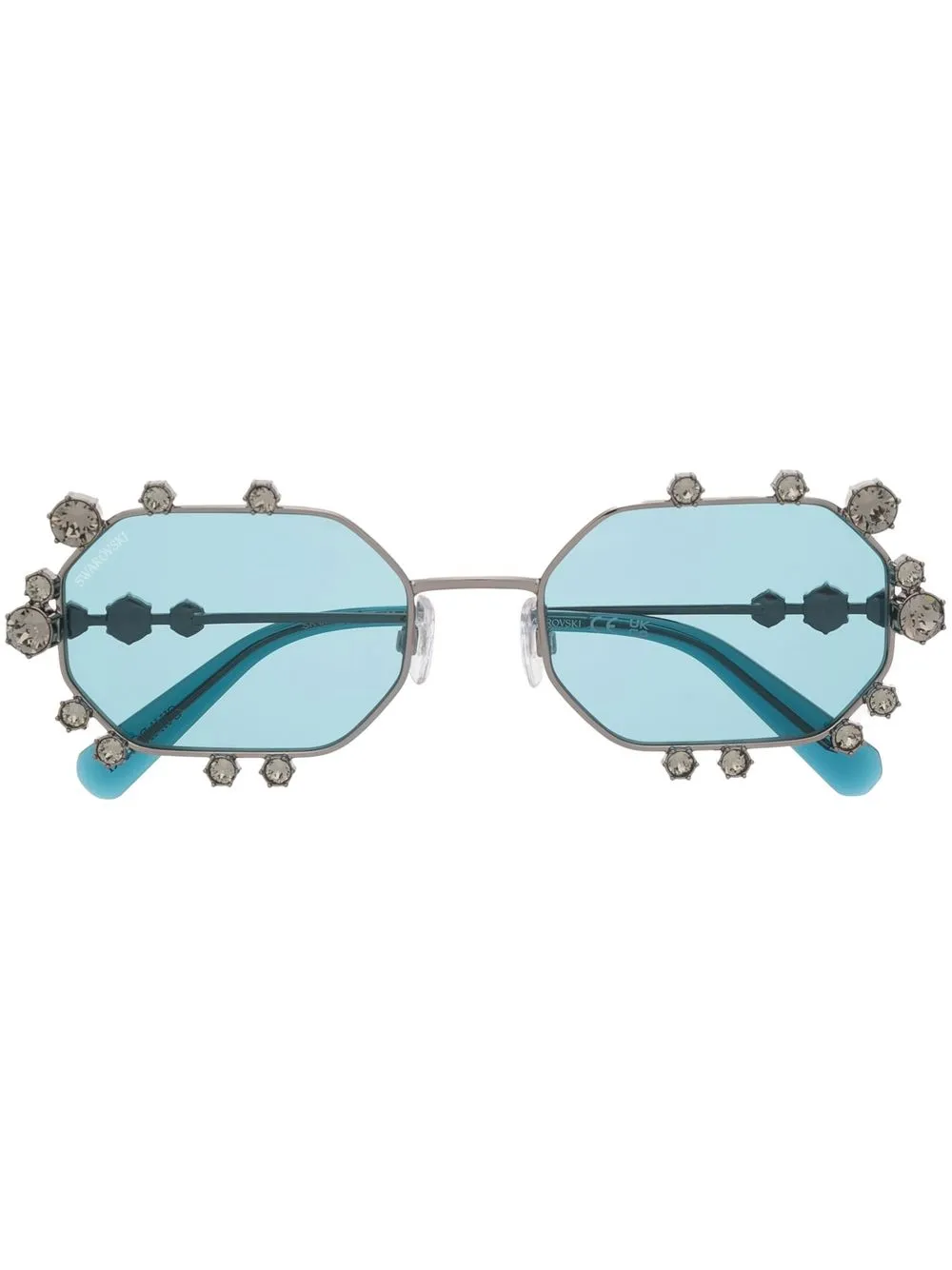 

Swarovski crystal-stud sunglasses - Silver