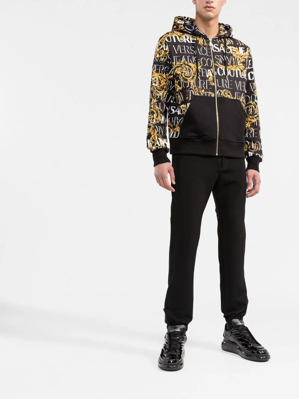 Versace Jeans Couture Garland Print zip-up Hoodie - Farfetch