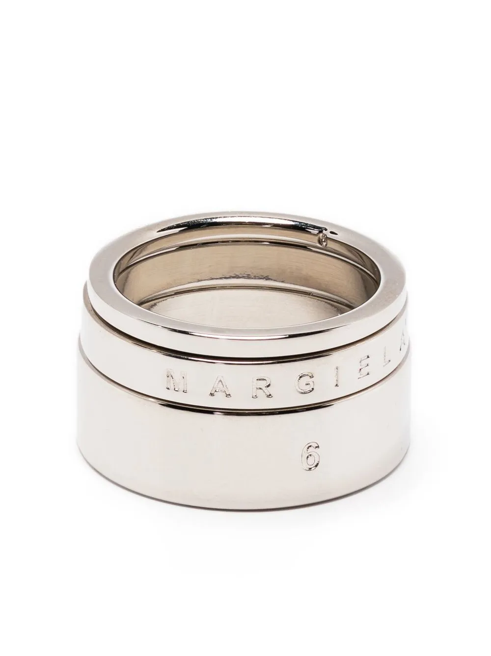 

MM6 Maison Margiela engraved-logo stacking rings - Silver