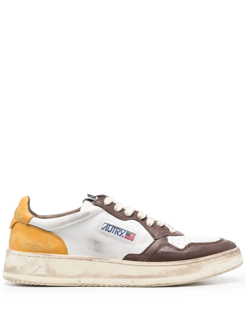 

Autry colour-block distressed-finish sneakers - White