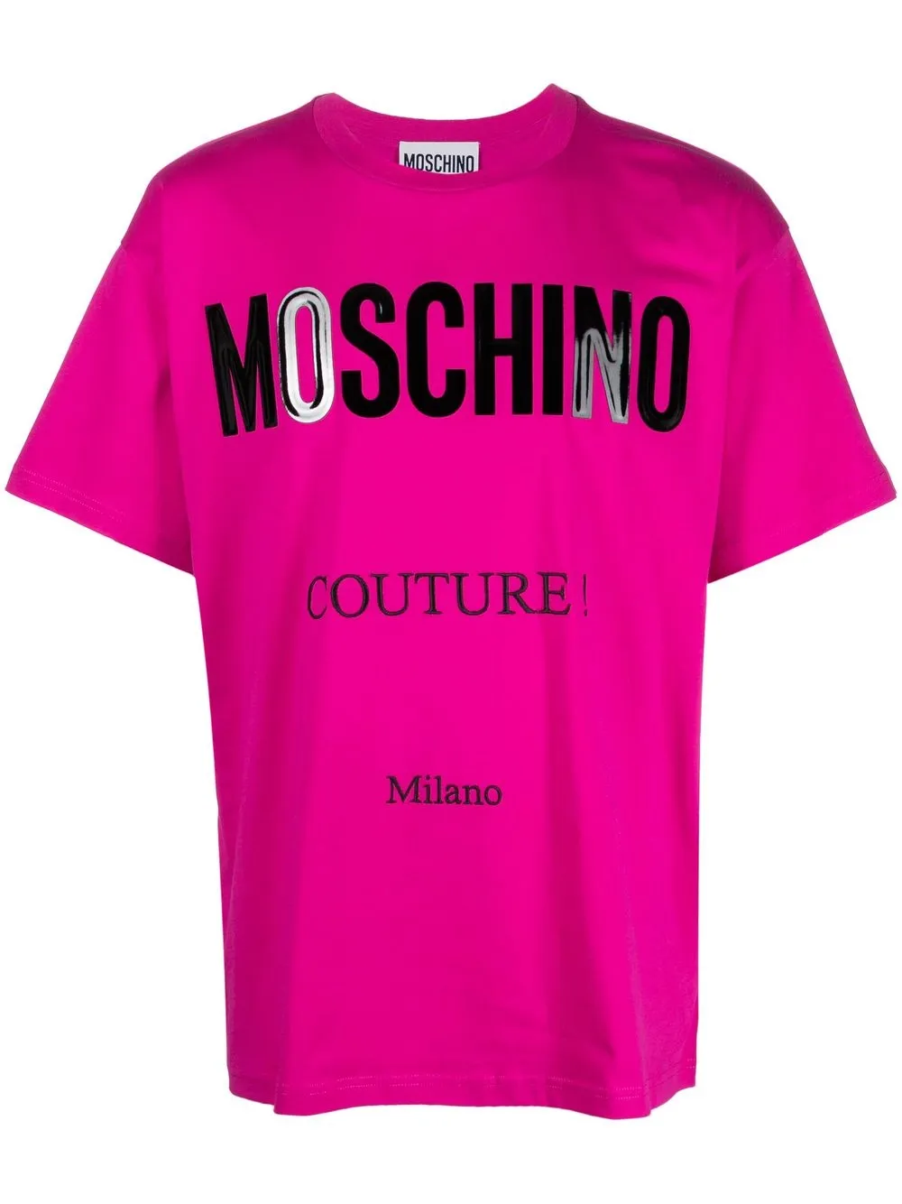 

Moschino playera con aplique del logo - Rosado