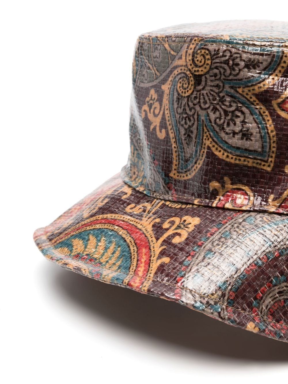Shop Etro Paisley-print Coated Bucket Hat In Braun