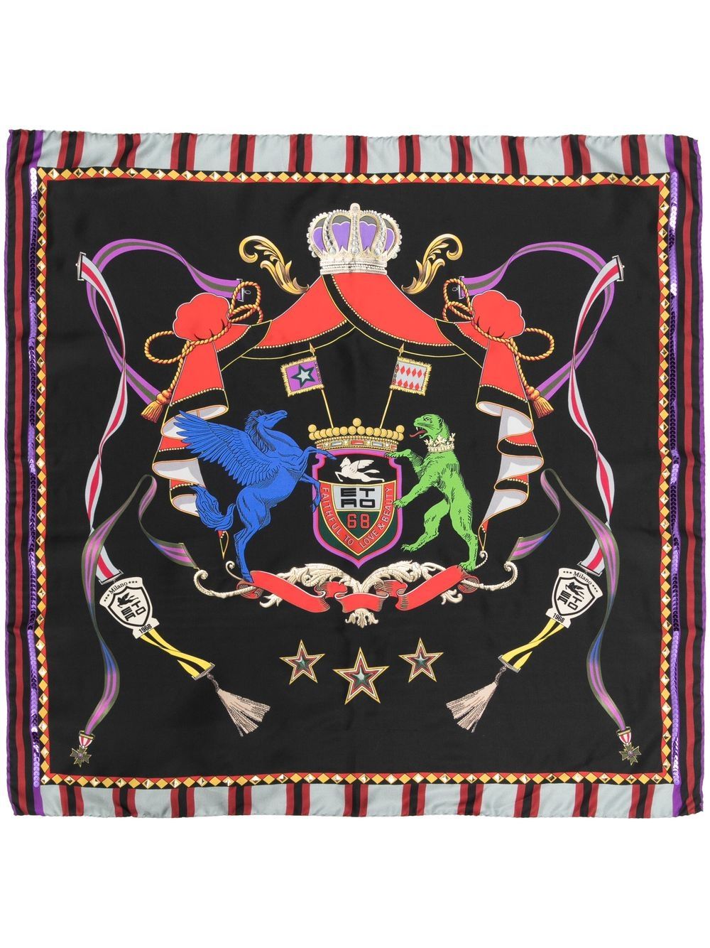 ETRO logo-embroidered chunky-knit scarf Women