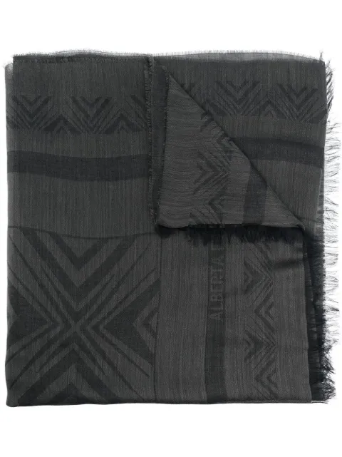 Alberta Ferretti geometric-print knitted scarf